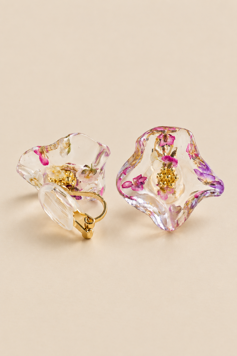 Bubblegum Ear Clip-Ons | Floral Hues