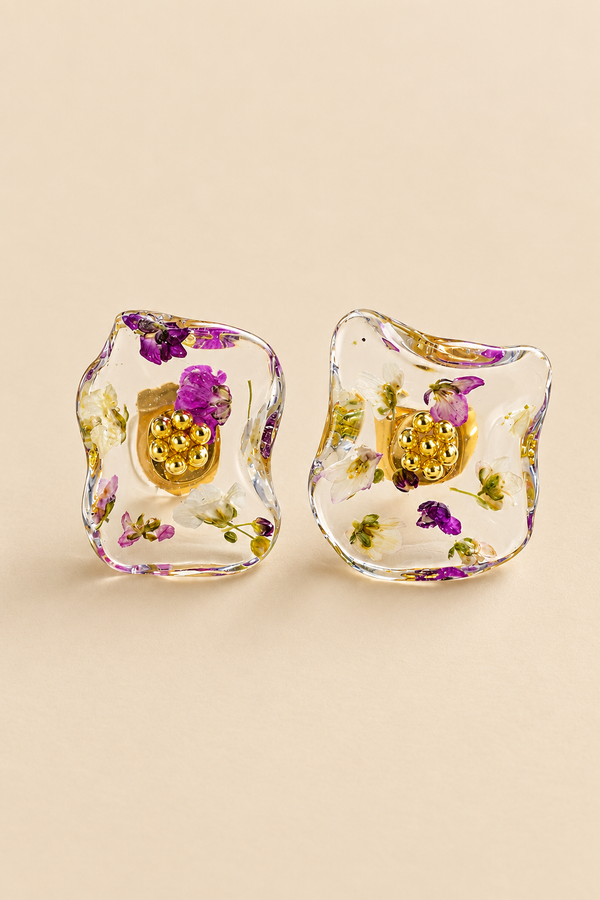 Bubblegum Ear Clip-Ons | Floral Hues
